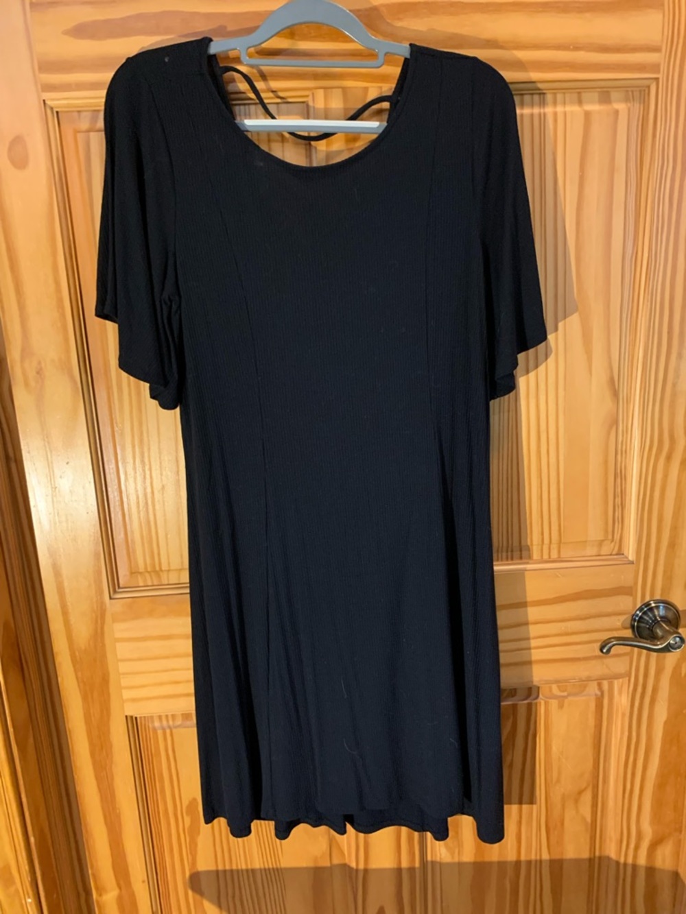 Apt. 9 Black Short Sleeve Midi Swing Dress